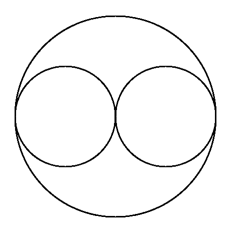 Two small circles in a big circle